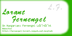 lorant fernengel business card